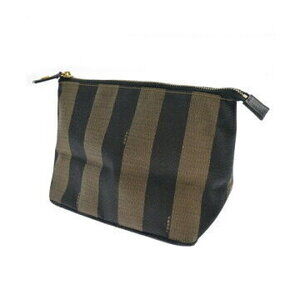 FENDI Shoulder Bag Brown Black Striped